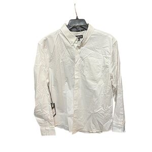 Rank 45 Mens Button Up Shirt Large Contrast Flip Cuff Knit Patterned Stretch